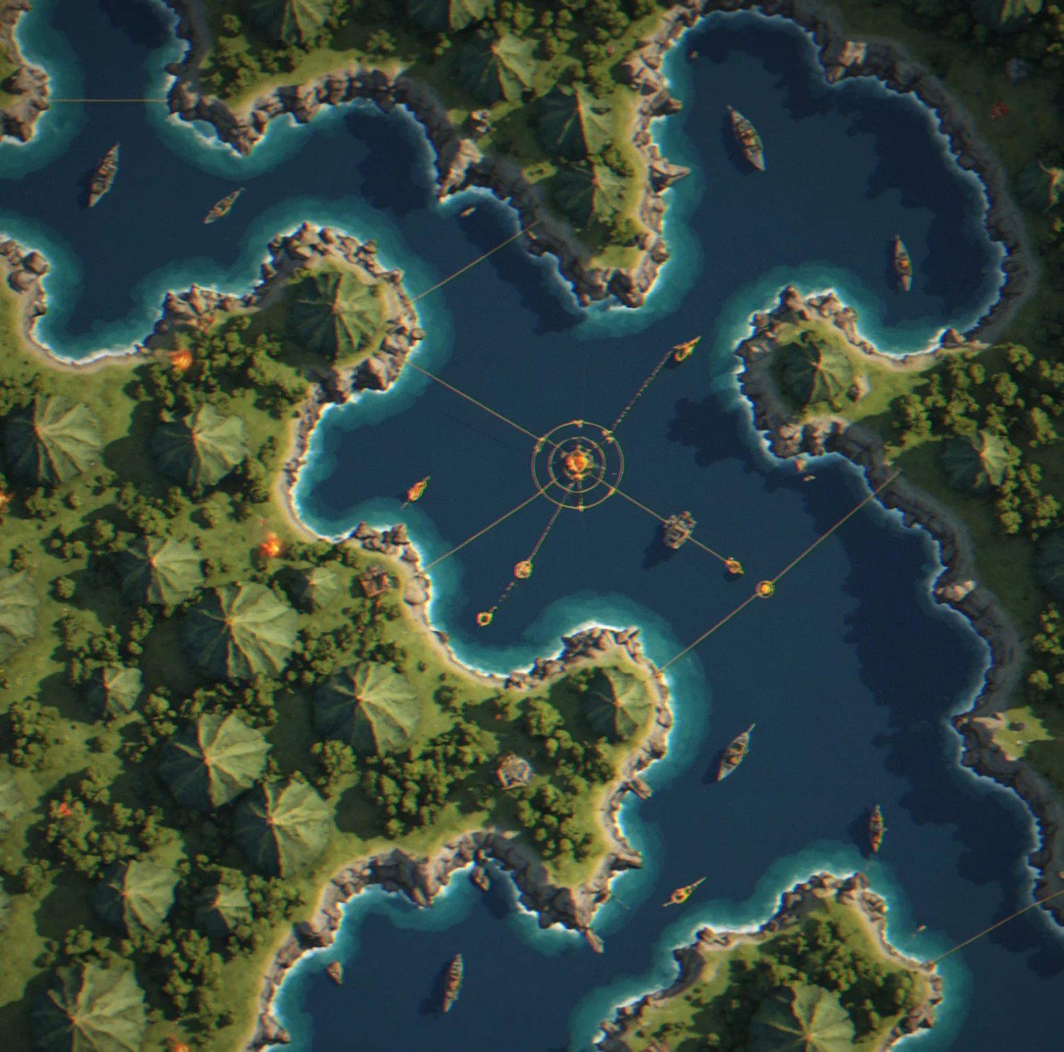 Turn-based interface showing player command input and resolution timeline
