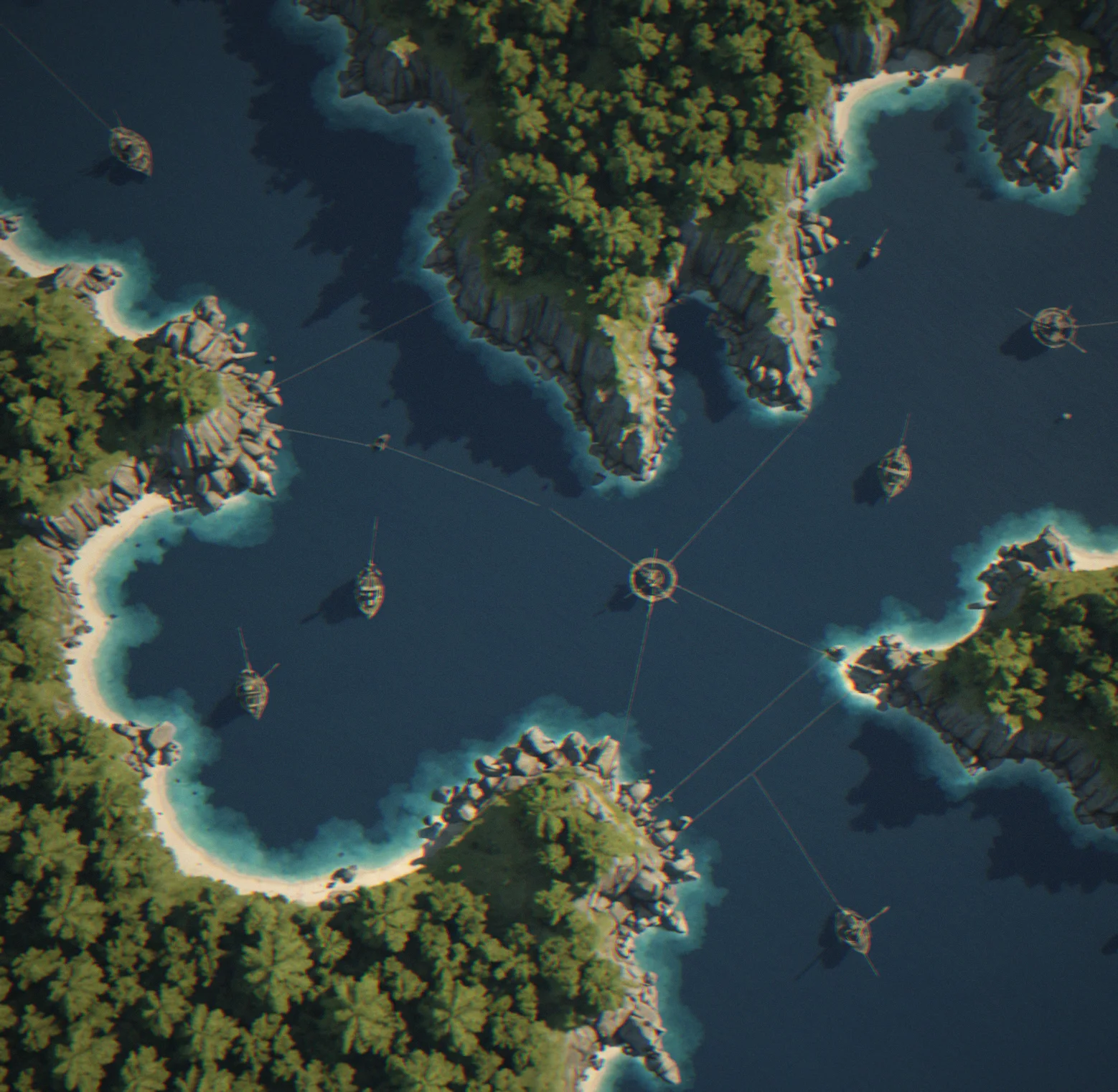 Fortification UI showing garrison strength levels and defensive upgrade tiers across multiple islands